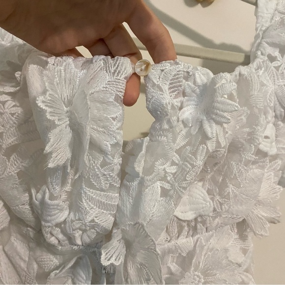 LPA White Floral Appliqué Midi Dress size Small - Picture 10 of 11